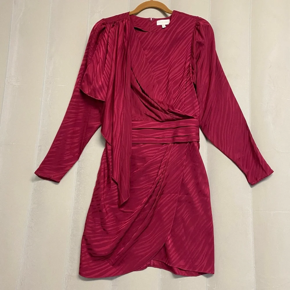 Ronny Kobo Women’s Shanaya Draped Dress Small Mini Faux Wrap Designer Luxury - Picture 1 of 13